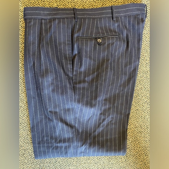 Polo Ralph Lauren Made in Italy Vintage Pin Stripe Wool Suit in Navy Size 46 R - Picture 8 of 16